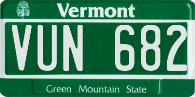 VT license plate VUN682