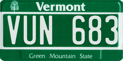 VT license plate VUN683
