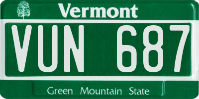 VT license plate VUN687