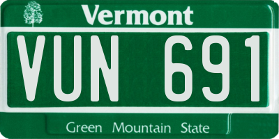 VT license plate VUN691