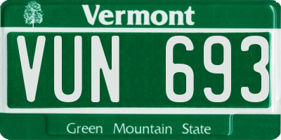 VT license plate VUN693