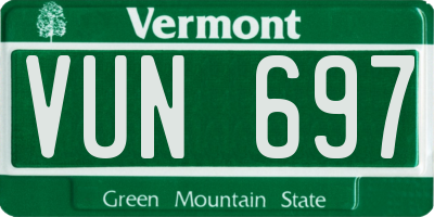 VT license plate VUN697