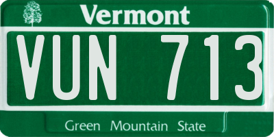 VT license plate VUN713