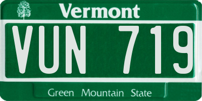 VT license plate VUN719