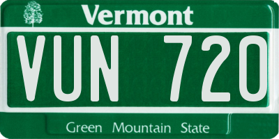 VT license plate VUN720