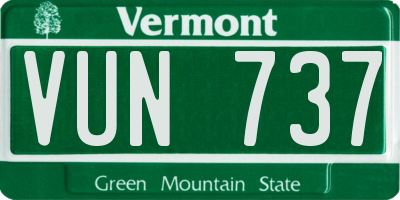 VT license plate VUN737