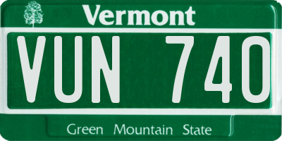 VT license plate VUN740