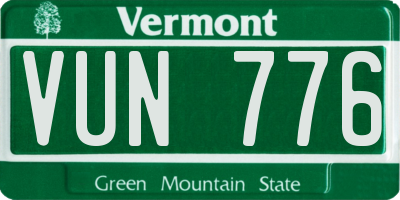 VT license plate VUN776