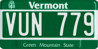 VT license plate VUN779