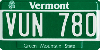 VT license plate VUN780