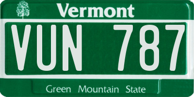 VT license plate VUN787