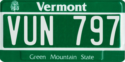 VT license plate VUN797