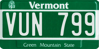 VT license plate VUN799