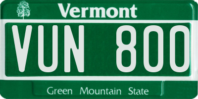 VT license plate VUN800