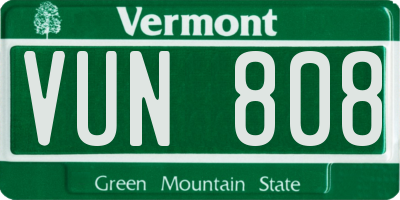 VT license plate VUN808