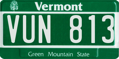 VT license plate VUN813