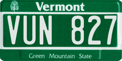 VT license plate VUN827