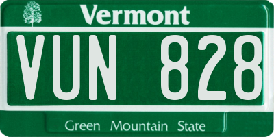 VT license plate VUN828