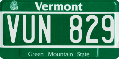 VT license plate VUN829