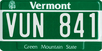 VT license plate VUN841