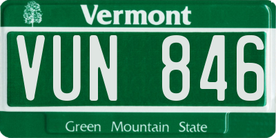 VT license plate VUN846