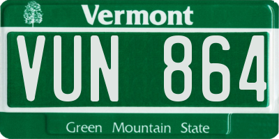 VT license plate VUN864