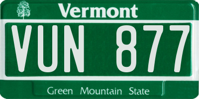 VT license plate VUN877