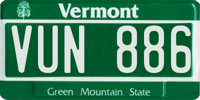 VT license plate VUN886