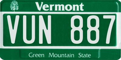 VT license plate VUN887