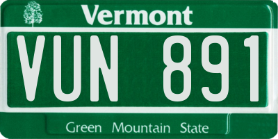 VT license plate VUN891