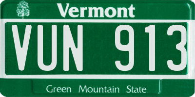 VT license plate VUN913