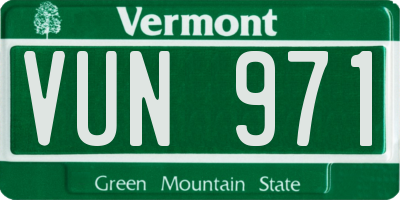 VT license plate VUN971
