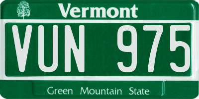 VT license plate VUN975