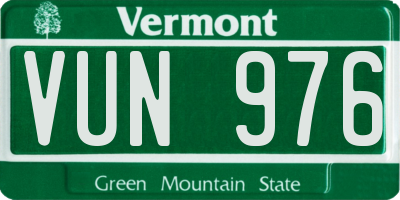 VT license plate VUN976