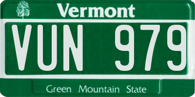 VT license plate VUN979