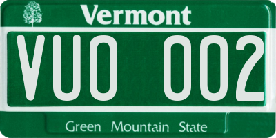VT license plate VUO002