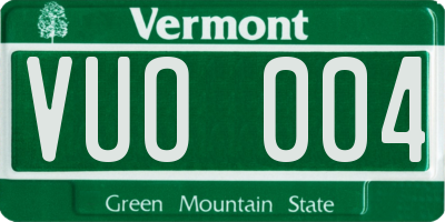 VT license plate VUO004