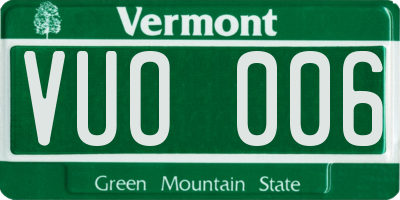 VT license plate VUO006