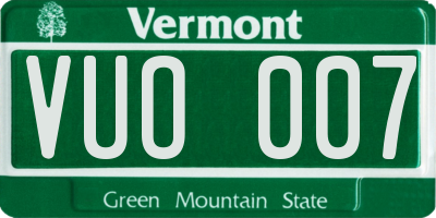 VT license plate VUO007