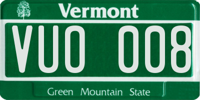 VT license plate VUO008