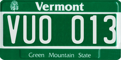 VT license plate VUO013