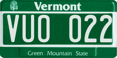 VT license plate VUO022