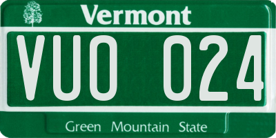 VT license plate VUO024