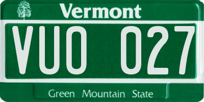 VT license plate VUO027