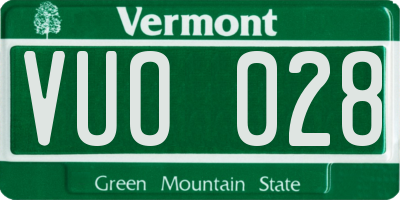 VT license plate VUO028
