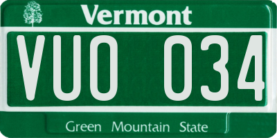 VT license plate VUO034