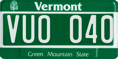 VT license plate VUO040