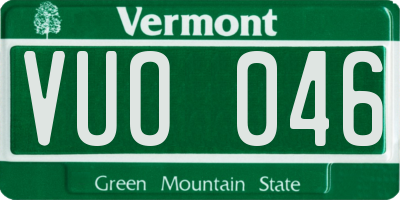 VT license plate VUO046