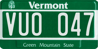 VT license plate VUO047