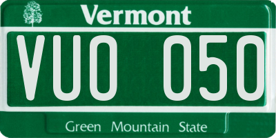 VT license plate VUO050